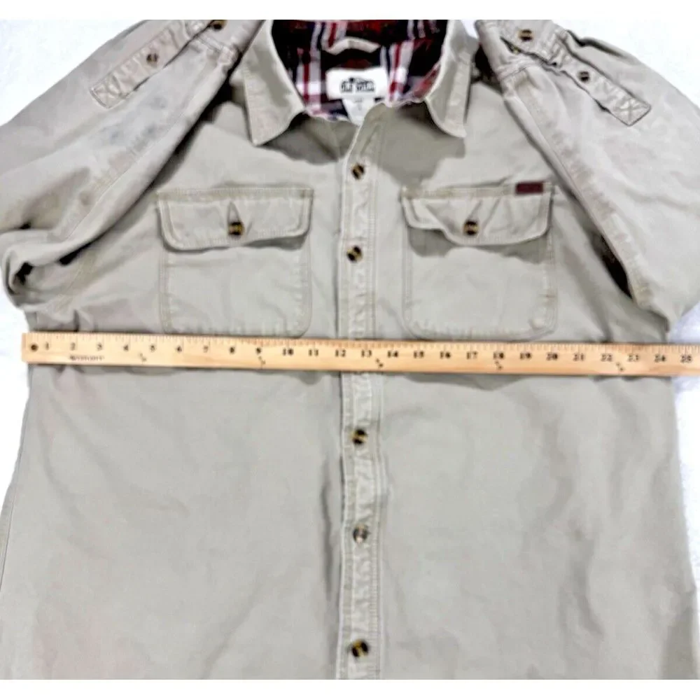 Old Mill Jacket Men 2XL 100% Cotton Flannel Lined Tan Jacket Size 2XL Chore Barn